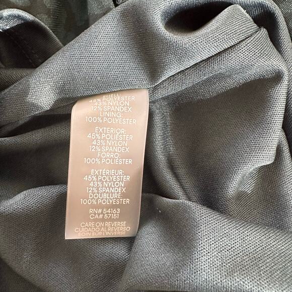 Calvin Klein Animal Print Velvet Burnt Out Emerald Green Wrap Dress Size 6 NWT - Picture 9 of 13